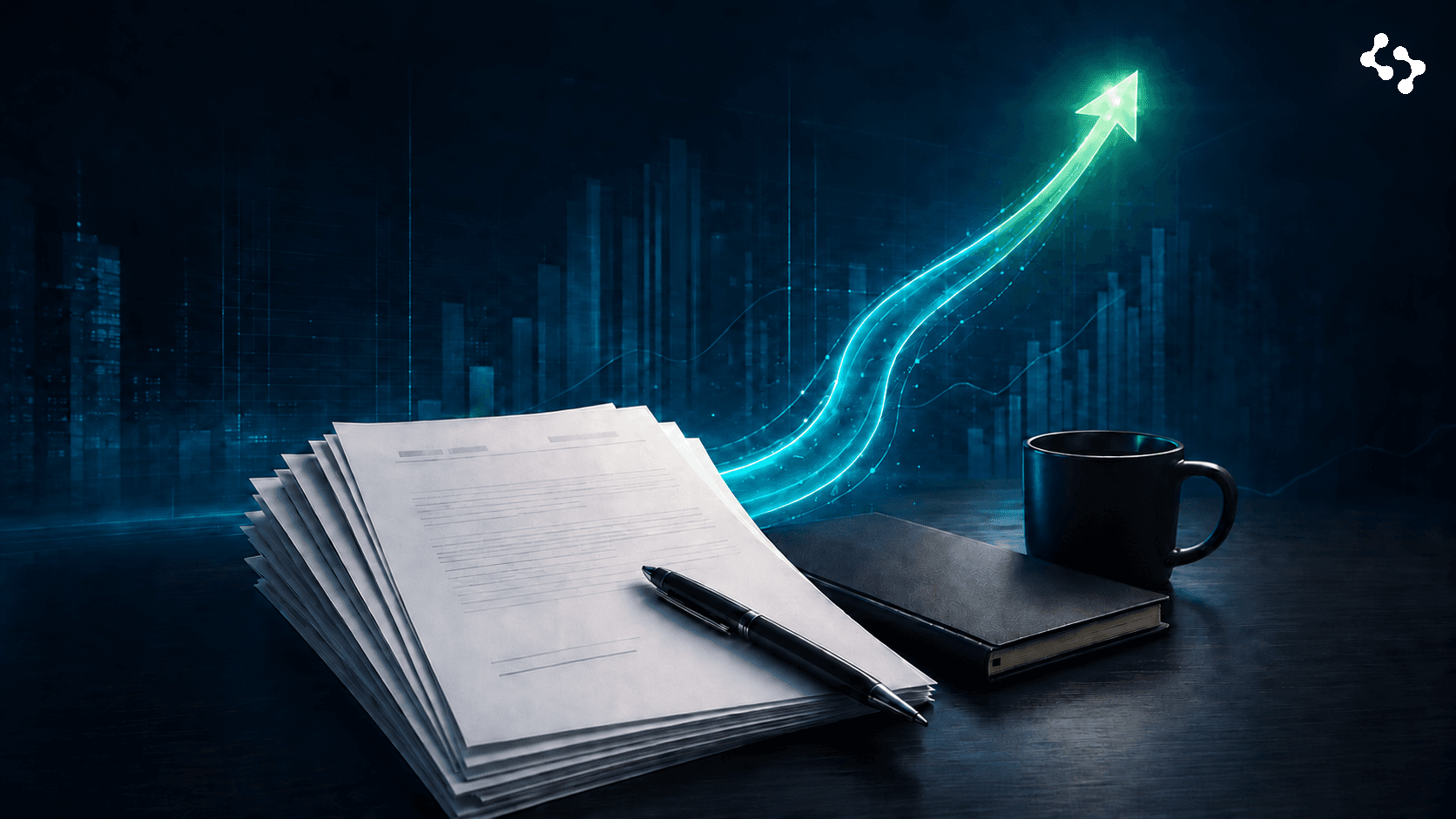Business owner overcoming financial obstacles while reviewing merchant cash advance payments with cash flow indicators, strategic pathways, and financial growth visualizations.